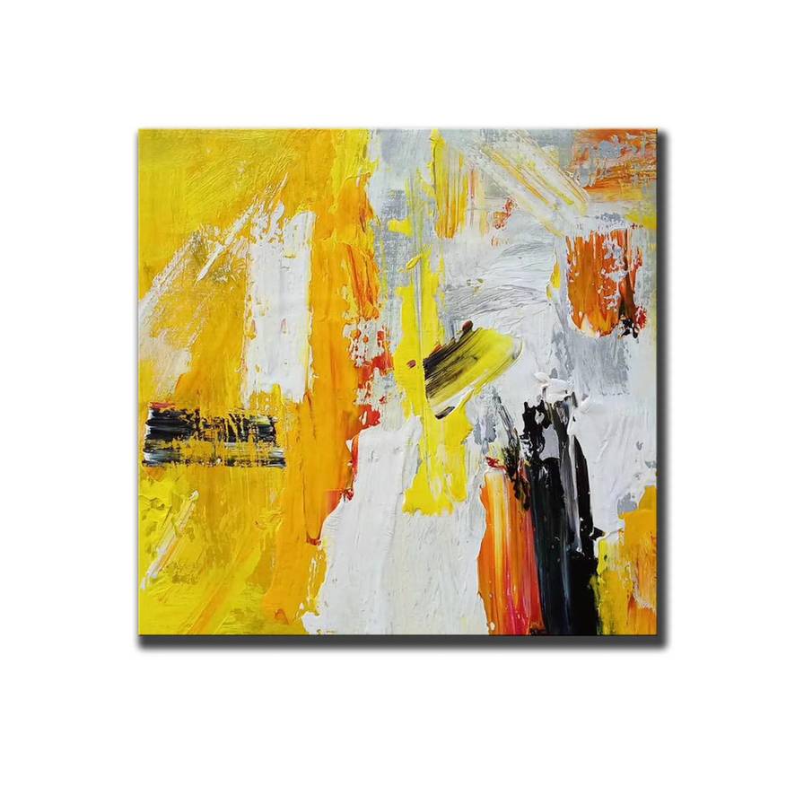 Yellow Abstract Canvas Painting Abstract Canvas Wall Art P9PAR wall art